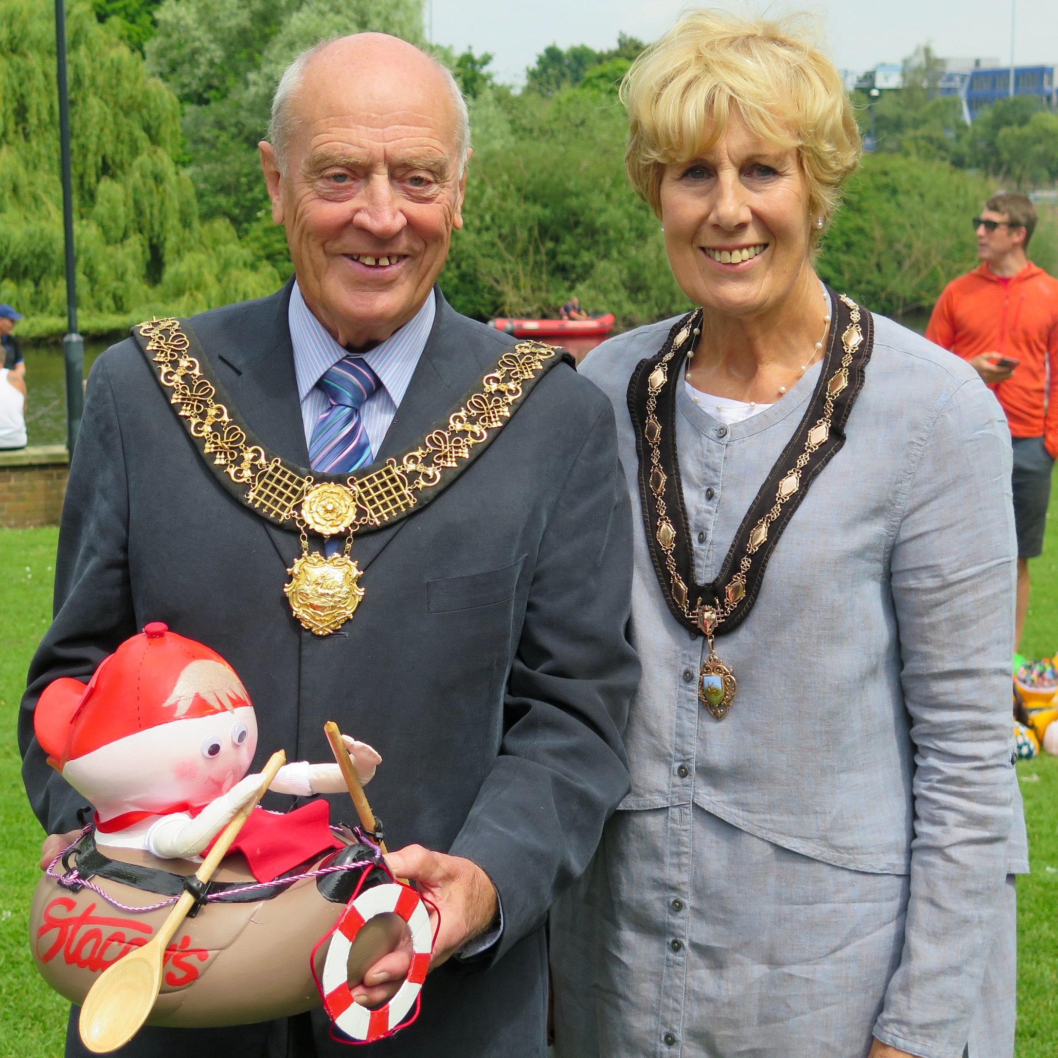 Image showing Derby Mayor and Mayoress with winning duck